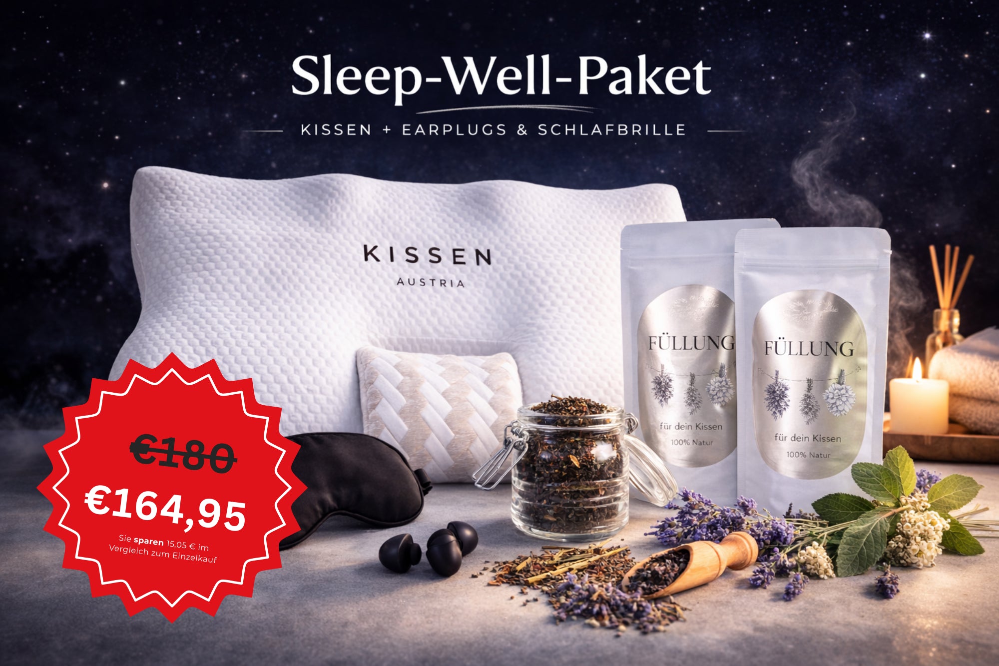 KISSEN Austria Sleep-Well-Paket – Komplettset für erholsamen Schlaf