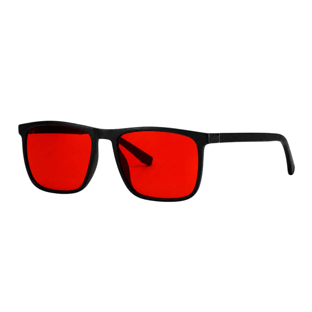 Hochwertige Blaulichtfilter-Brille mit Rotgläsern