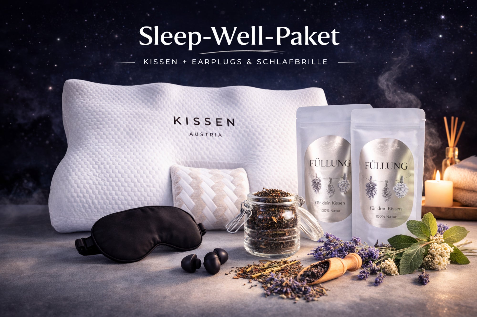 KISSEN Austria Sleep-Well-Paket – Komplettset für erholsamen Schlaf