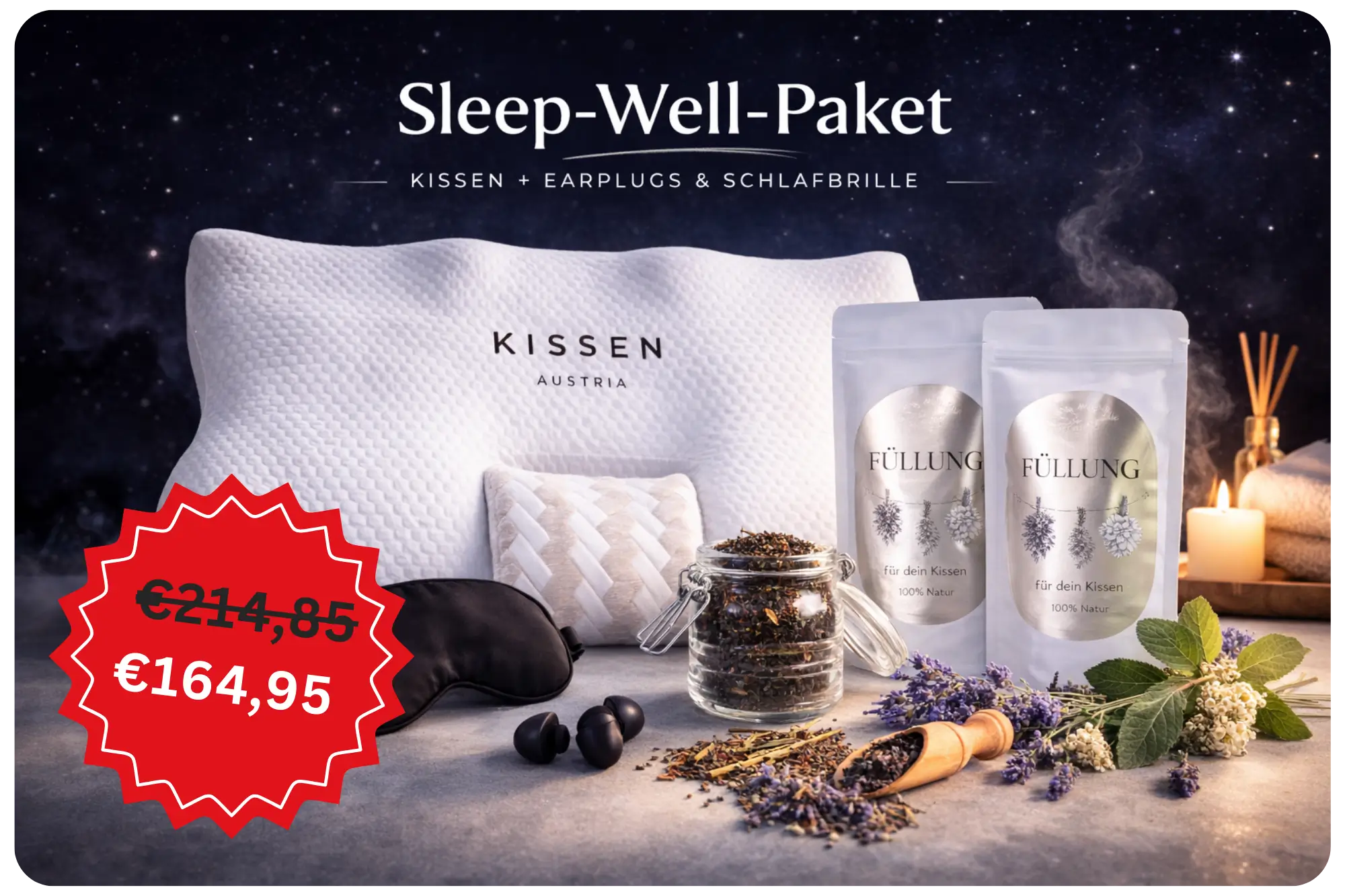 KISSEN Austria Sleep-Well-Paket – Komplettset für erholsamen Schlaf